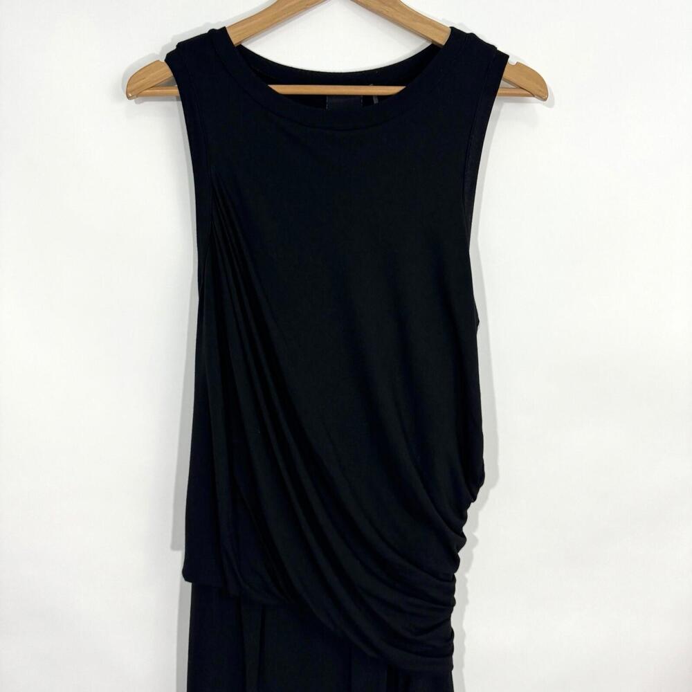 Heather by Bordeaux Women’s Size P Small Black Fitted Ruched Jersey Tank Dress - Picture 2 of 8